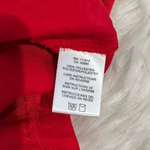 NEW Michael Kors Classic Flutter Draped Ruffle Crinkle Sleeveless Top Red 2 NWOT - Picture 14 of 16